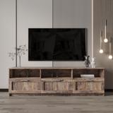 Entertainment Center 3 Open Locker Media Storage TV Console for TV Up to 80"