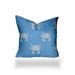 HomeRoots 26" X 26" Blue And White Crab Enveloped Coastal Throw Indoor Outdoor Pillow Cover - 18