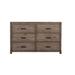 HomeRoots 60" Gray Solid Wood Six Drawer Double Dresser