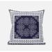 HomeRoots 18" X 18" Blue And White Zippered Geometric Indoor Outdoor Throw Pillow - 12