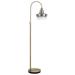 HomeRoots 61" Brass Adjustable Arc Floor Lamp With Antiqued Brass Mirrored Glass Novelty Shade - 17