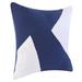 HomeRoots 20" X 20" Navy And Ivory 100% Cotton Abstract Zippered Pillow