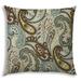 HomeRoots 20" X 20" Brown And Teal Blown Seam Paisley Throw Indoor Outdoor Pillow - 18