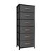 HomeRoots 18" Gray and Black Steel and Fabric Six Drawer Standard Chest