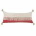 HomeRoots 14" X 36" Raspberry Red And Off-White 100% Cotton Zippered Pillow