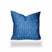 HomeRoots 26" X 26" Blue And White Zippered Ikat Throw Indoor Outdoor Pillow Cover - 18