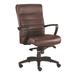 HomeRoots Brown and Black Adjustable Swivel Faux Leather Rolling Office Chair - 25.8