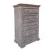 HomeRoots 37" Gray Solid Wood Five Drawer Standard Chest