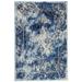 HomeRoots 5' X 8' Blue Ivory And Gray Floral Distressed Stain Resistant Area Rug - 5' x 8'