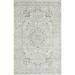 HomeRoots 4' X 6' Ivory and Gray Floral Medallion Stain Resistant Area Rug - 3'6"