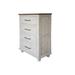 HomeRoots 36" Brown and White Solid Wood Four Drawer Standard Chest