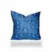 HomeRoots 16" X 16" Blue And White Enveloped Ikat Throw Indoor Outdoor Pillow - 18