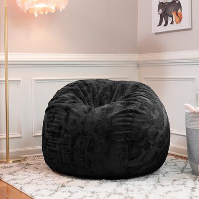 Jaxx Saxx 3 Foot Bean Bag Chair For Kids - Faux Fur - Fun Colors