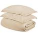 HomeRoots Ivory Queen Cotton Blend 300 Thread Count Washable Duvet Cover Set