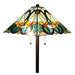 HomeRoots 62" Brown Two Light Traditional Shaped Floor Lamp With Brown And Blue Stained Glass Cone Shade - 17