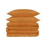 HomeRoots Orange Queen Cotton Blend 1200 Thread Count Washable Duvet Cover Set