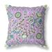 HomeRoots 26" X 26" Purple And Yellow Bird Blown Seam Floral Indoor Outdoor Throw Pillow - 28