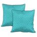 HomeRoots Set Of Three 19" X 19" Ocean Blue And White Zippered Polka Dots Throw Indoor Outdoor Pillow Cover - 4