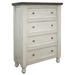 HomeRoots 39" Gray and Ivory Solid Wood Four Drawer Standard Chest