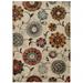 HomeRoots 2' X 3' Ivory Blue Gold Green Orange Rust And Teal Floral Power Loom Stain Resistant Area Rug - 2' x 3'