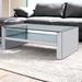 HomeRoots 47" Clear And Silver Glass Mirrored Coffee Table With Shelf - 47