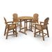 5 Pieces Dining Table & Chairs Set for 4, Oriental Leisure Coffee Table Set End Table Set with 4 Chair for Living Room Backyard