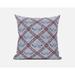 HomeRoots 16" X 16" Gray And Pink Blown Seam Geometric Indoor Outdoor Throw Pillow - 12