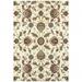 HomeRoots 6' X 9' Ivory Green Blue Red Salmon And Yellow Floral Power Loom Stain Resistant Area Rug - 6' x 9'