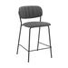 HomeRoots 26" Mod Grey Faux Leather Bar Stool with Black Metal Frame - 19