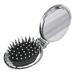 PRINxy Mini Hair Brush For Purse Pocket Hair Brush With Mirror For Girls Small Portable Mirror With Brush Travel Size Folding Hairbrush For Backpack Silver