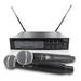 Professional Dual UHF Dynamic Wireless Microphone System with Cardiod Pattern - 2 Handheld Microphone Receiver Base 1/4 Audio Connection Cable Power Adapter