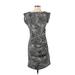 Ann Taylor Casual Dress - Sheath High Neck Short sleeves: Black Dresses - Women's Size 4