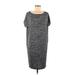 Gap Casual Dress - Shift Scoop Neck Short sleeves: Gray Dresses - Women's Size Medium