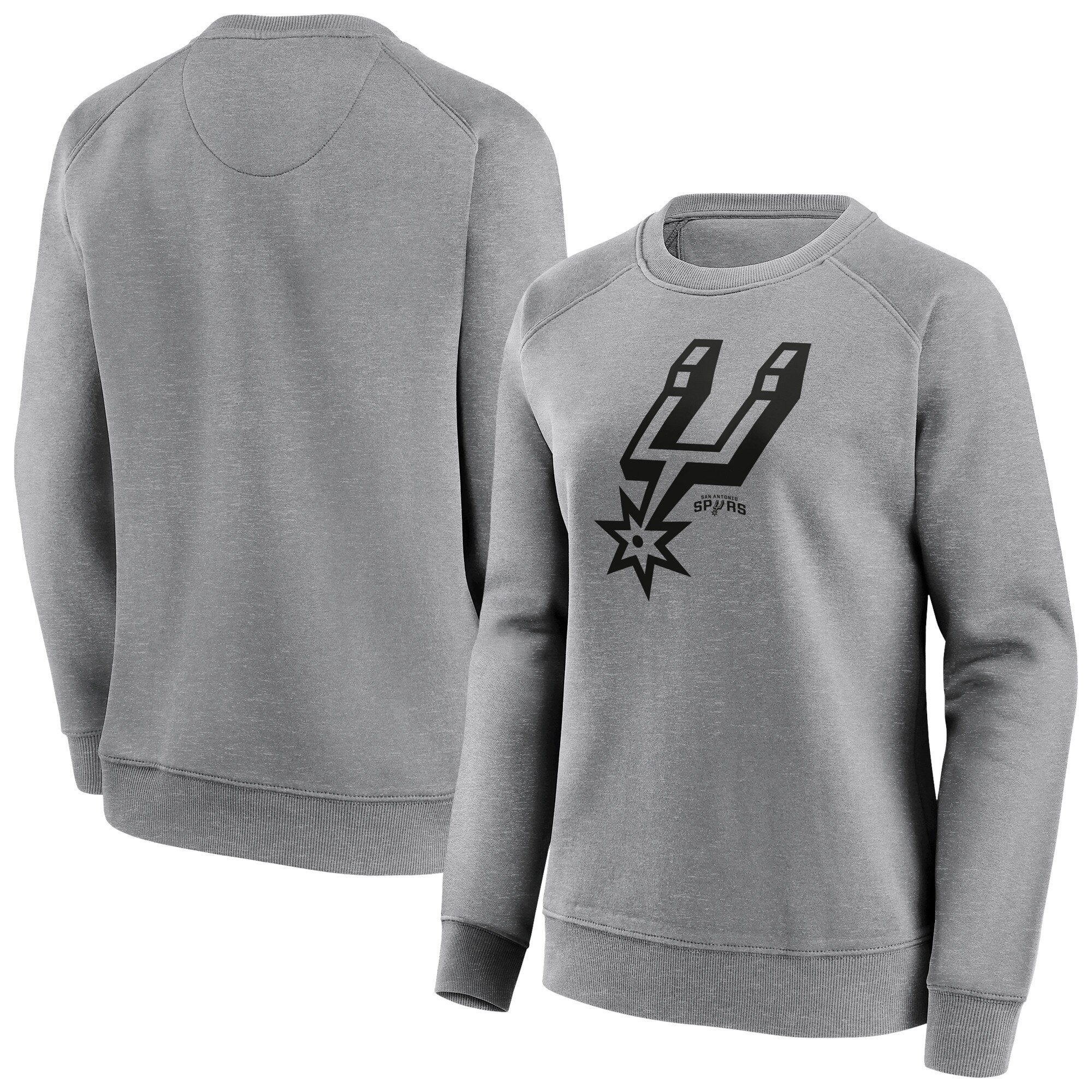 San Antonio Spurs Fanatics Branded Iconic Mono Logo Graphic Crew Sweatshirt - Sportgrau - Damen Image