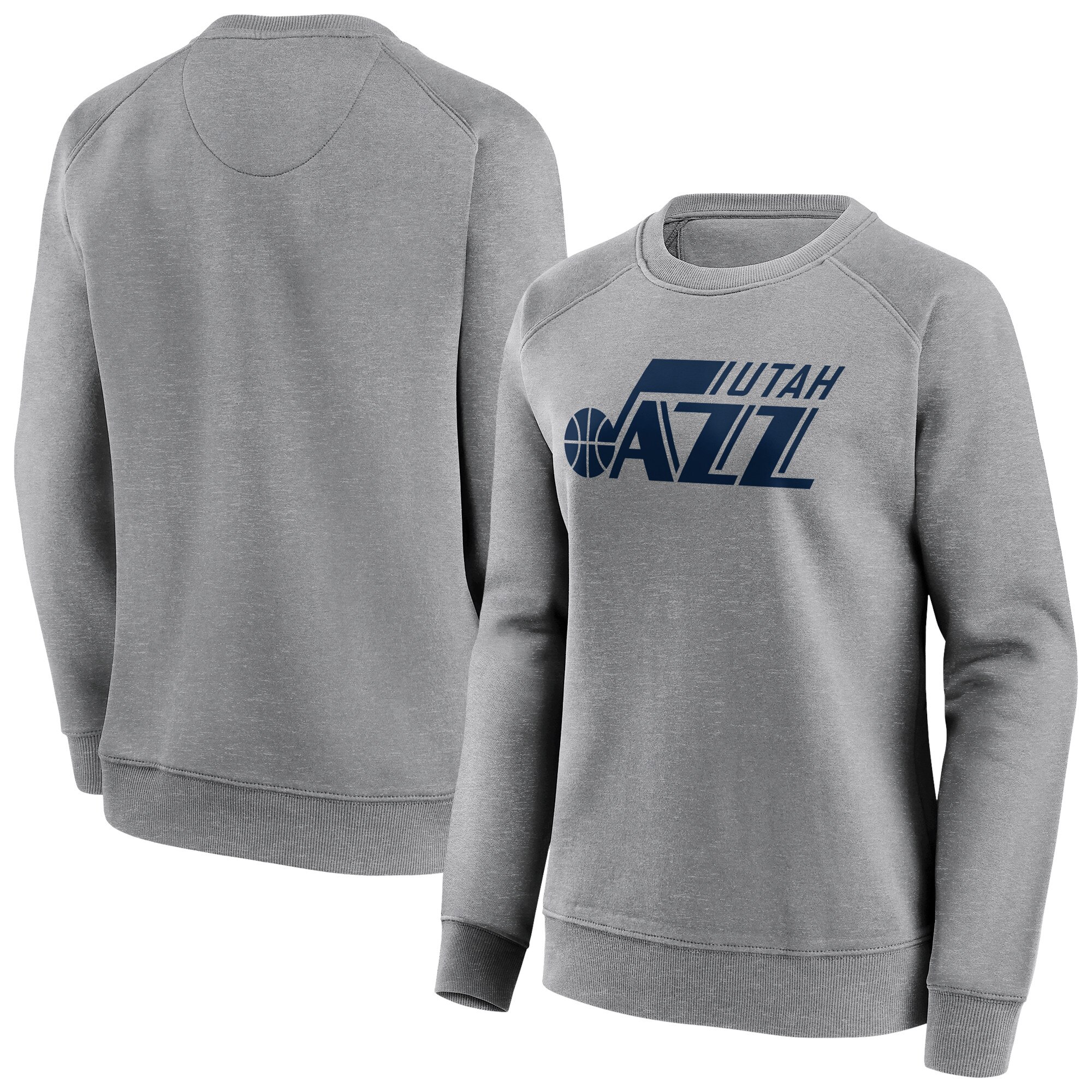 Utah Jazz Ikonisches Mono -Logo -Grafik -Crew Sweatshirt - Sport Grey - Frauen Image