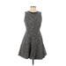 Madewell Casual Dress - Mini Crew Neck Sleeveless: Black Marled Dresses - Women's Size 6