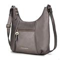 MKF Collection Crossbody Bag for Women – PU Leather Hobo Handbag – Designer Side Messenger Purse, Shoulder Crossover, Lavinia Pewter, L