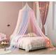 Mengersi Rainbow Bed Canopy for Girls with Lights - Princess Baby Canopy for Bed, Netting Room Decor, Ceiling Tent, Canopy for Crib | Single, Twin, Full, Queen Size Kids Canopy Bed Curtains