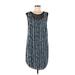 DKNY Casual Dress - Shift Scoop Neck Sleeveless: Blue Dresses - Women's Size Medium