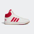 Sneaker ADIDAS SPORTSWEAR "HOOPS 3.0 MID" Gr. 43, rot (core white, better scarlet, gum4) Schuhe Sneakerboots Skaterschuh Schnürboots Sneaker