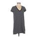 Madewell Casual Dress - Mini V Neck Short sleeves: Blue Color Block Dresses - Women's Size X-Small
