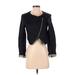 H&M Blazer Jacket: Short Black Solid Jackets & Outerwear - Women's Size 4