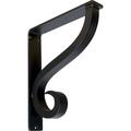 Ekena Millwork Ashford Triple, Wrought Iron Bracket, (Triple center brace) (4-Pack) Metal | 12 H x 2 W x 10 D in | Wayfair BKTM02X10X12TAS-CASE-4