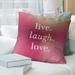 East Urban Home Handwritten Live Laugh Love Quote Pillow Polyester/Polyfill/Cotton Blend in Red | 26 H x 26 W x 4 D in | Wayfair