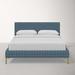 Wade Logan® Bilkis Upholstered Low Profile Platform Bed Upholstered, Metal in Gray | King | Wayfair 012A8A15DDE44FBCA3B74EFA493A101E