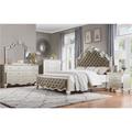 Rosdorf Park Ronalda Champagne Upholstered Sleigh Bedroom Set 5&2 Upholstered in Brown | 7 H x 67.75 W x 67.75 D in | Wayfair