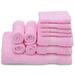 Latitude Run® Kimmarie Bathroom 11 Piece 100% Cotton Bath Towels Hand Towels Wash Cloths Set 100% Cotton in Pink | 27 W in | Wayfair