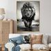 Latitude Run® Lyse Black & White Lion Running In Africa Framed On Canvas Print Metal in Gray | 32 H x 16 W x 1 D in | Wayfair