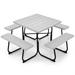Wade Logan® Biaca Square 8 - Person 35" L Outdoor Restaurant Picnic Table Plastic/Metal in Gray | 35 W x 35 D in | Wayfair