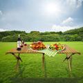 Red Barrel Studio® Erimentha Rectangular 47.44" L x 23.62" W Outdoor Picnic Table Wood/Metal in Brown | 17.52 H x 47.44 W x 23.62 D in | Wayfair